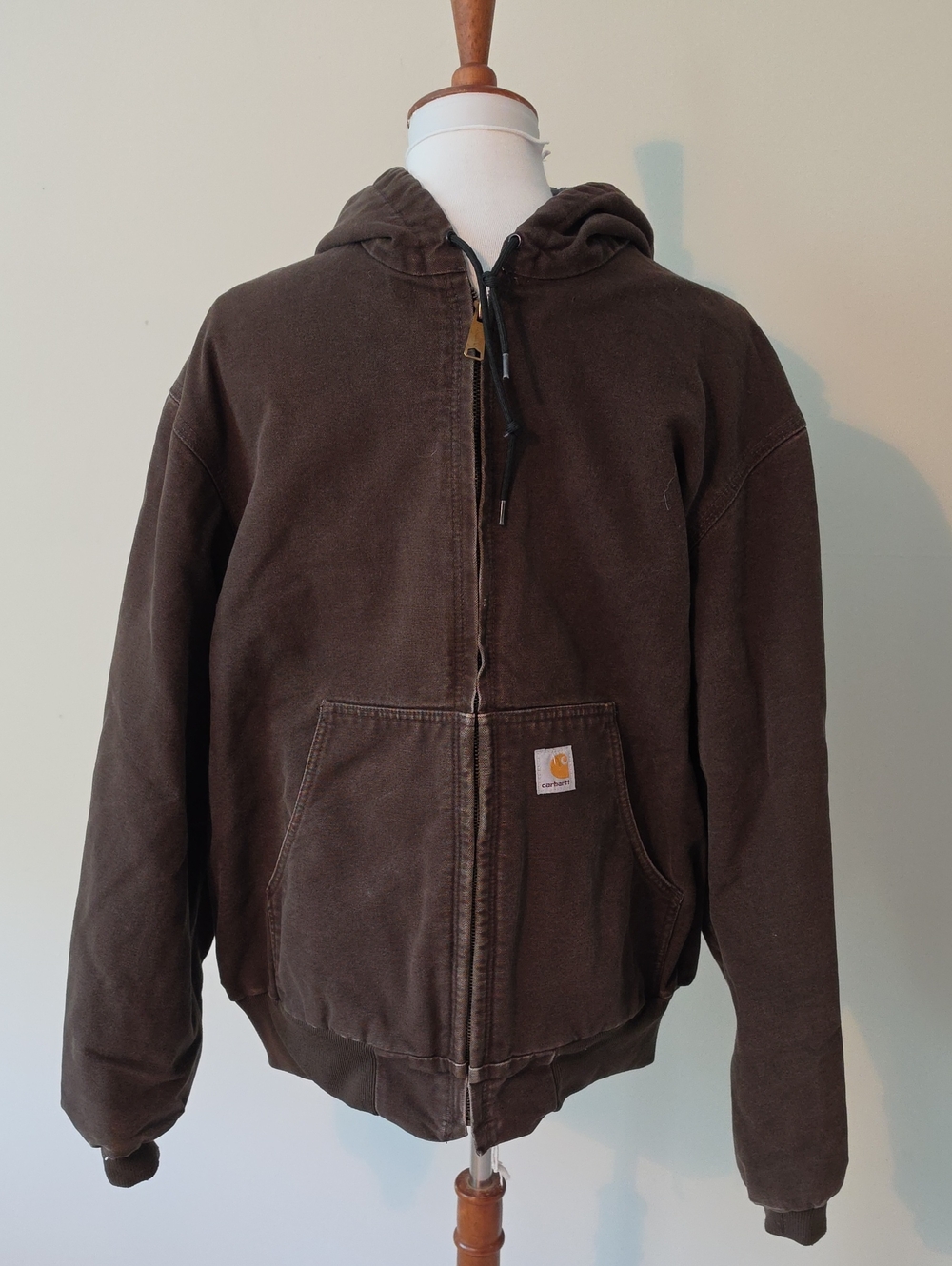 Carhartt  Vintage Dark Brown Hooded Jacket J 158 Detroit USA